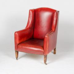 A Mid Century English red leather club wingback armchair circa 1960 - 2229947