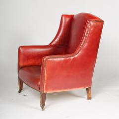 A Mid Century English red leather club wingback armchair circa 1960 - 2229948