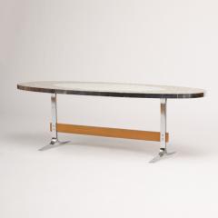 A Mid Century German mosaic coffee table on a wooden and chrome base - 1685384