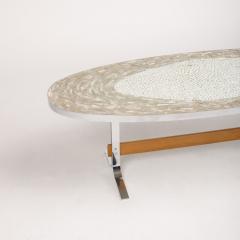 A Mid Century German mosaic coffee table on a wooden and chrome base - 1685392