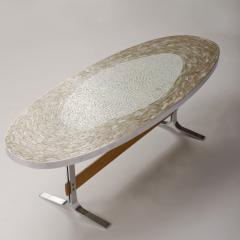 A Mid Century German mosaic coffee table on a wooden and chrome base - 1685398