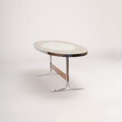 A Mid Century German mosaic coffee table on a wooden and chrome base - 1685403