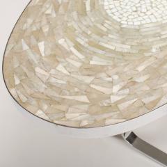 A Mid Century German mosaic coffee table on a wooden and chrome base - 1685436