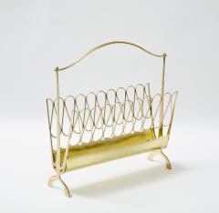 A Mid Century Italian Brass Magazine Rack in the Manner of Borsani - 2597038