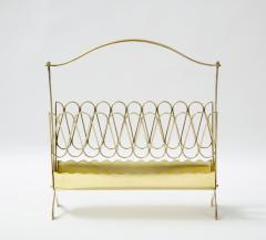 A Mid Century Italian Brass Magazine Rack in the Manner of Borsani - 2597043