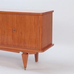 A Mid Century Modern French two door sideboard with exotic satinwood veneers  - 2685524