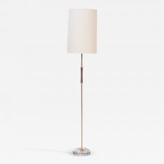 A Mid Century Modern Swedish floor lamp on a glass base circa 1950  - 2838242