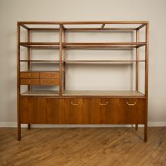 A Mid Century library shelving storage with original Travertine top circa 1950 - 2129074