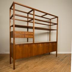 A Mid Century library shelving storage with original Travertine top circa 1950 - 2129077