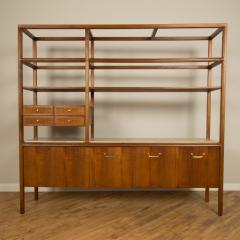 A Mid Century library shelving storage with original Travertine top circa 1950 - 2129078