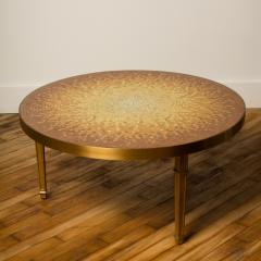 A Mid Century mosaic side table with Venetian glass tiles and a bronze frame - 2033278
