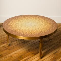 A Mid Century mosaic side table with Venetian glass tiles and a bronze frame - 2033279