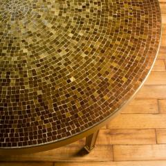 A Mid Century mosaic side table with Venetian glass tiles and a bronze frame - 2033288