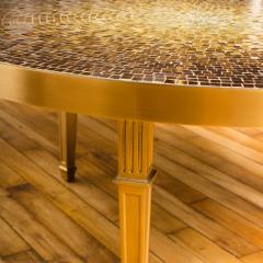 A Mid Century mosaic side table with Venetian glass tiles and a bronze frame - 2033289