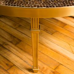 A Mid Century mosaic side table with Venetian glass tiles and a bronze frame - 2033290