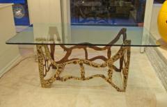 A Modernist Dining Table in Sand Cast Bronze and Glass - 256483