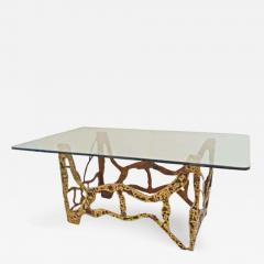 A Modernist Dining Table in Sand Cast Bronze and Glass - 257239