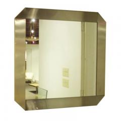 A Modernist Steel Framed Square Wall Mirror - 255645