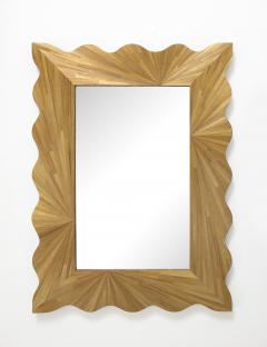 A Modernist rectangular mirror of contemporary straw marquetry - 3361314