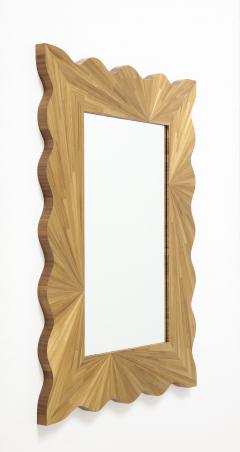 A Modernist rectangular mirror of contemporary straw marquetry - 3361315