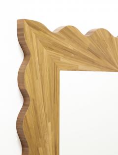 A Modernist rectangular mirror of contemporary straw marquetry - 3361316