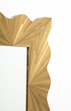 A Modernist rectangular mirror of contemporary straw marquetry - 3361318