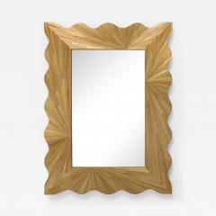 A Modernist rectangular mirror of contemporary straw marquetry - 3362059
