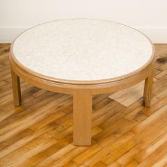 A Modernist round cocktail table with a surface of delicate eggshell fragments - 1739241