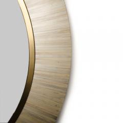 A Modernist round mirror executed in meticulous straw marquetry contemporary - 2033507