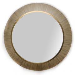 A Modernist round mirror executed in meticulous straw marquetry contemporary - 2033519