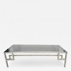 A Modish French Chrome and Glass Rectangular Coffee Table - 170949