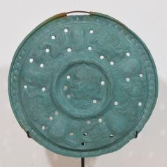 A Mounted 17th Century Folk Art Brass Bassinoire Cover from France - 4121450