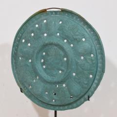A Mounted 17th Century Folk Art Brass Bassinoire Cover from France - 4121452