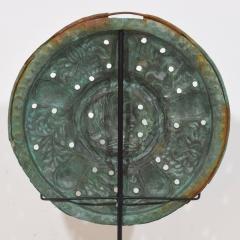 A Mounted 17th Century Folk Art Brass Bassinoire Cover from France - 4121458