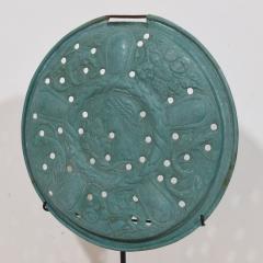 A Mounted 17th Century Folk Art Brass Bassinoire Cover from France - 4121463