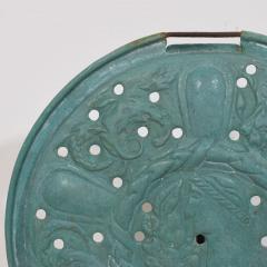 A Mounted 17th Century Folk Art Brass Bassinoire Cover from France - 4121494
