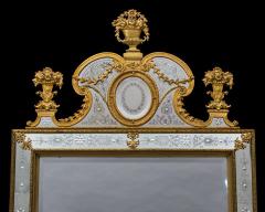 A NEAR PAIR OF VICTORIAN PERIOD ORMOLU MOUNTED ENGRAVED MIRRORS - 3795999