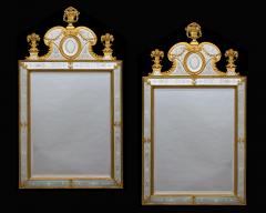 A NEAR PAIR OF VICTORIAN PERIOD ORMOLU MOUNTED ENGRAVED MIRRORS - 3796020