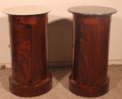 A Near Pair Of Somno Empire Period Bedside Tables In Mahogany - 3006944