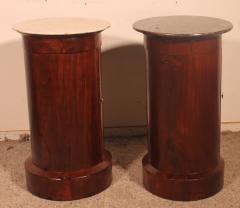 A Near Pair Of Somno Empire Period Bedside Tables In Mahogany - 3006946