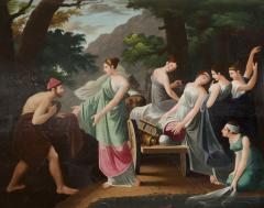 A Neoclassical Polychrome Painted Sofa Depicting Two Scenes From Homers Odyssey - 837919