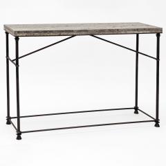 A Neoclassical style bronze and travertine console table Contemporary - 2644321