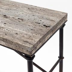 A Neoclassical style bronze and travertine console table Contemporary - 2644322