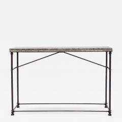 A Neoclassical style bronze and travertine console table Contemporary - 2649258