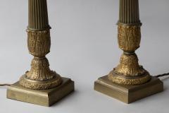 A PAIR OF 19TH CENTURY GILT CANDELABRA CONVERTED TO LAMPS - 4096722