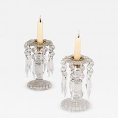 A PAIR OF ANTIQUE REGENCY CUT GLASS CANDLESTICKS - 3799936