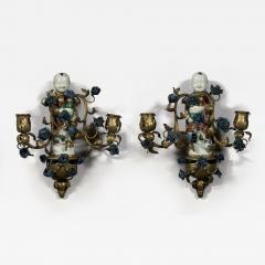 A PAIR OF CHARMING QING DYNASTY TWO LIGHT WALL SCONCES - 3436067