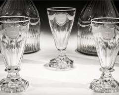 A PAIR OF DECANTERS OF NAUTICAL INTEREST WITH FIVE MATCHING GLASSES - 4340901
