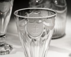 A PAIR OF DECANTERS OF NAUTICAL INTEREST WITH FIVE MATCHING GLASSES - 4340906
