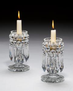 A PAIR OF DIAMOND CUT REGENCY LUSTRES - 4742638
